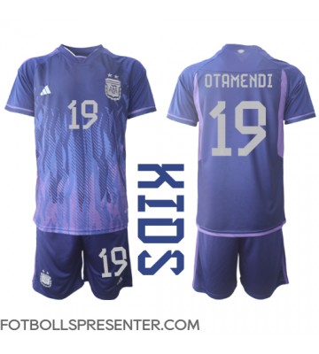 Argentina Nicolas Otamendi #19 Bortatröja Barn VM 2022 Kortärmad (+ korta byxor)